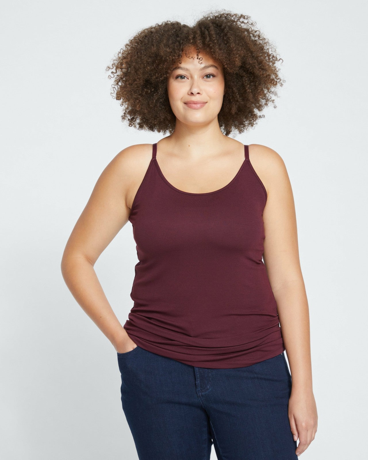 Universal Standard Cloud Rib Camisole - Black Cherry