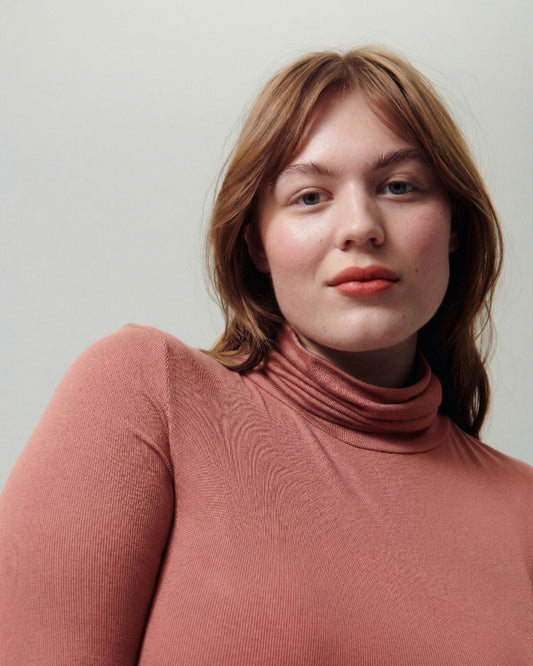 Universal Standard Cloud Rib Turtleneck - Terracotta