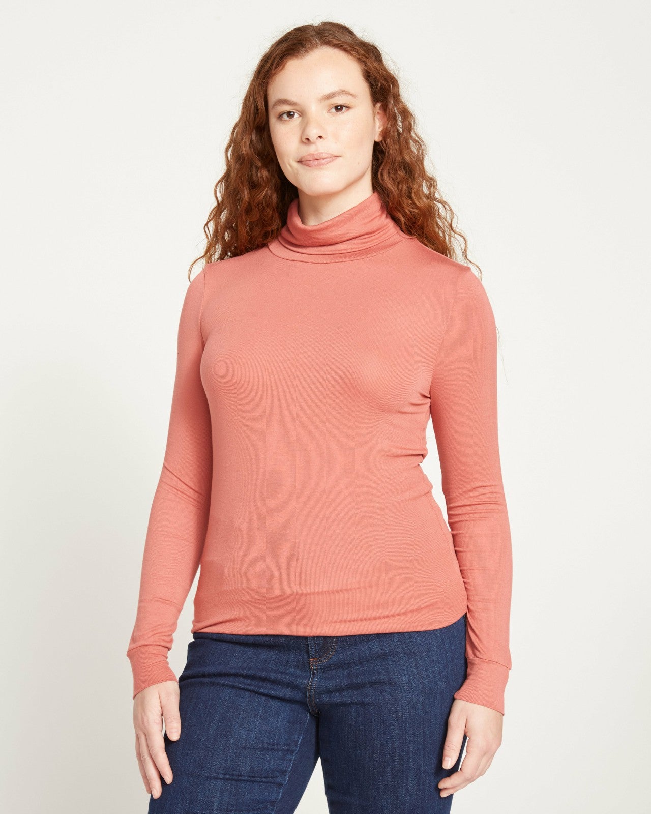 Universal Standard Cloud Rib Turtleneck - Terracotta