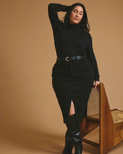 Universal Standard Cloud Rib Turtleneck - Black