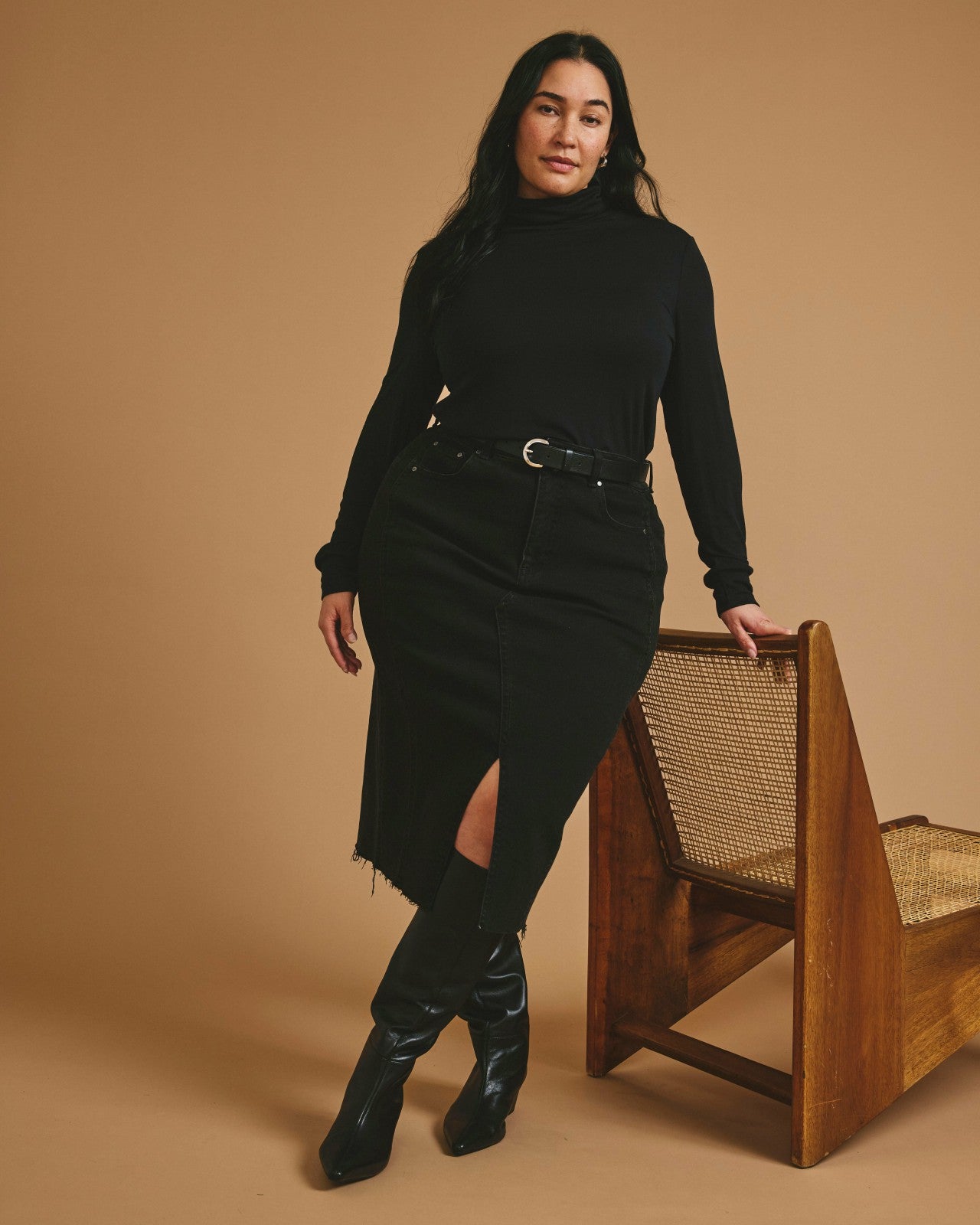 Universal Standard Cloud Rib Turtleneck - Black