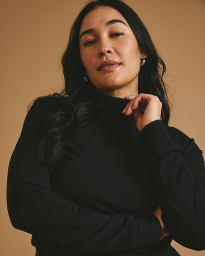 Universal Standard Cloud Rib Turtleneck - Black