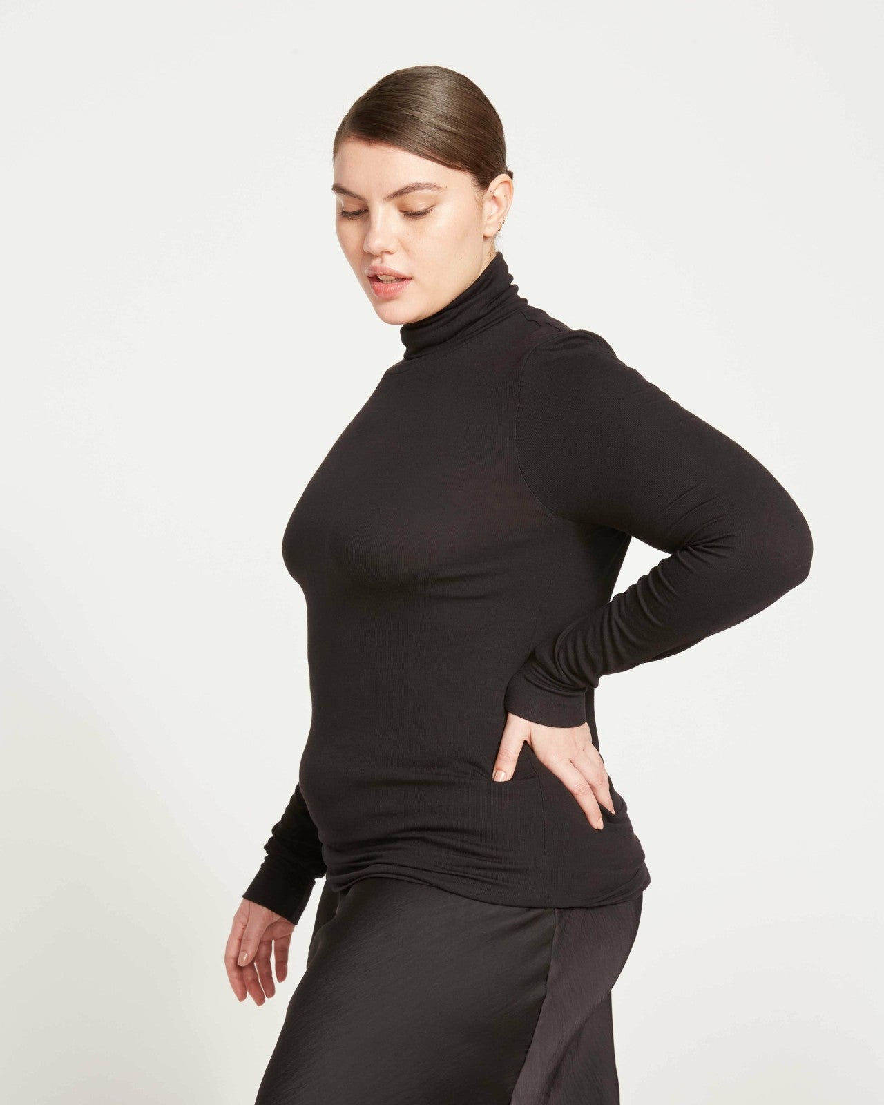 Universal Standard Cloud Rib Turtleneck - Black