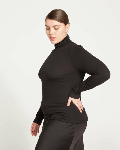 Universal Standard Cloud Rib Turtleneck - Black