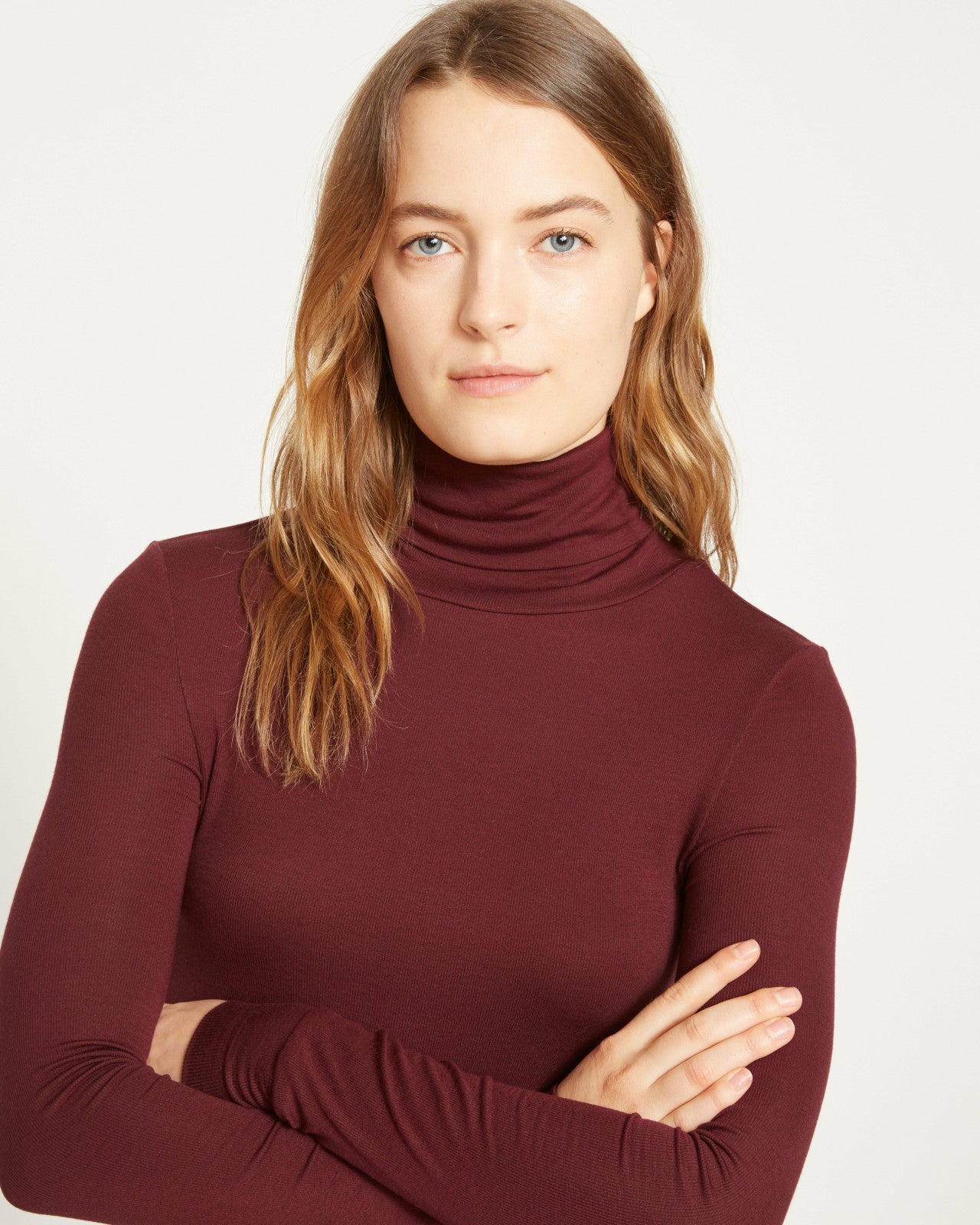 Universal Standard Cloud Rib Turtleneck - Black Cherry