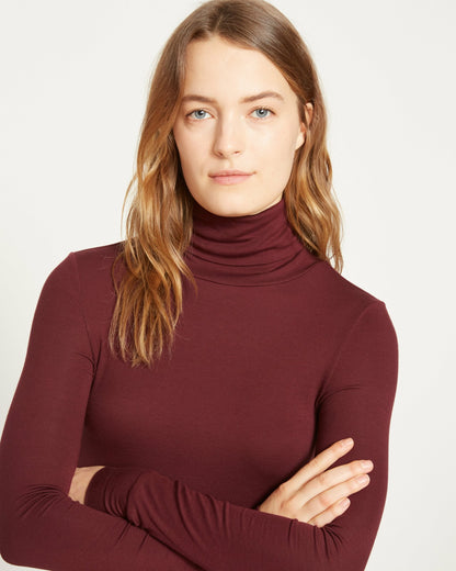 Universal Standard Cloud Rib Turtleneck - Black Cherry