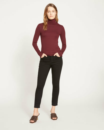 Universal Standard Cloud Rib Turtleneck - Black Cherry