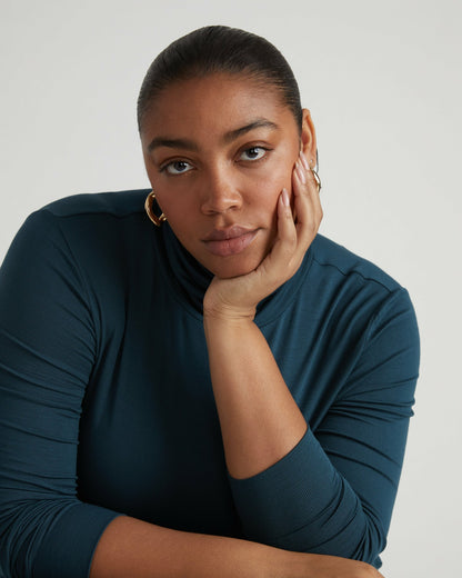 Universal Standard Cloud Rib Turtleneck - Deep Sea