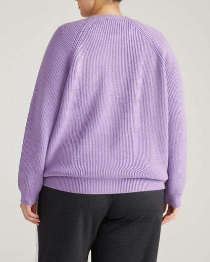 Universal Standard Better-Than-Wool Zip Cardigan - Purple Posey