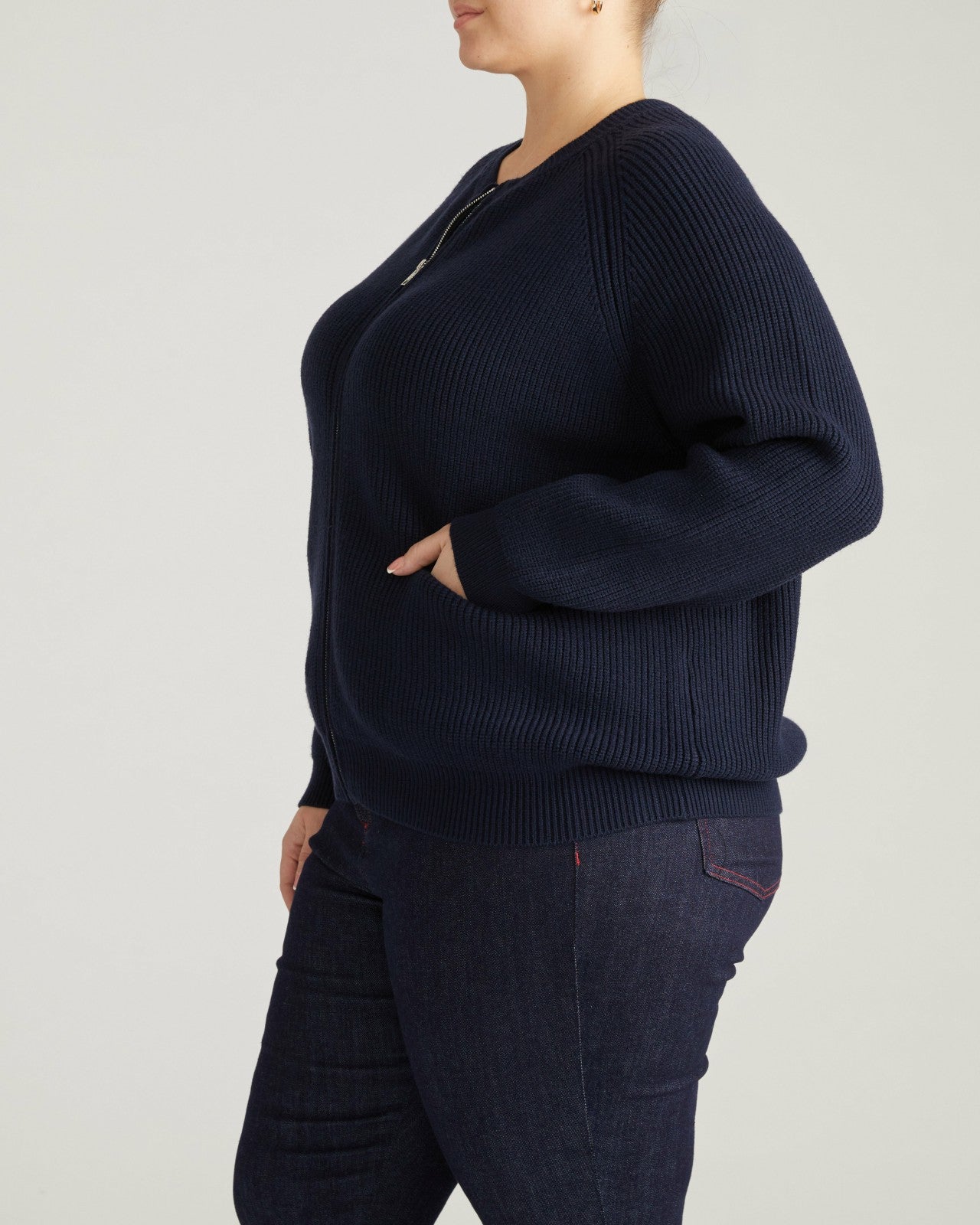 Universal Standard Better-Than-Wool Zip Cardigan - Midnight
