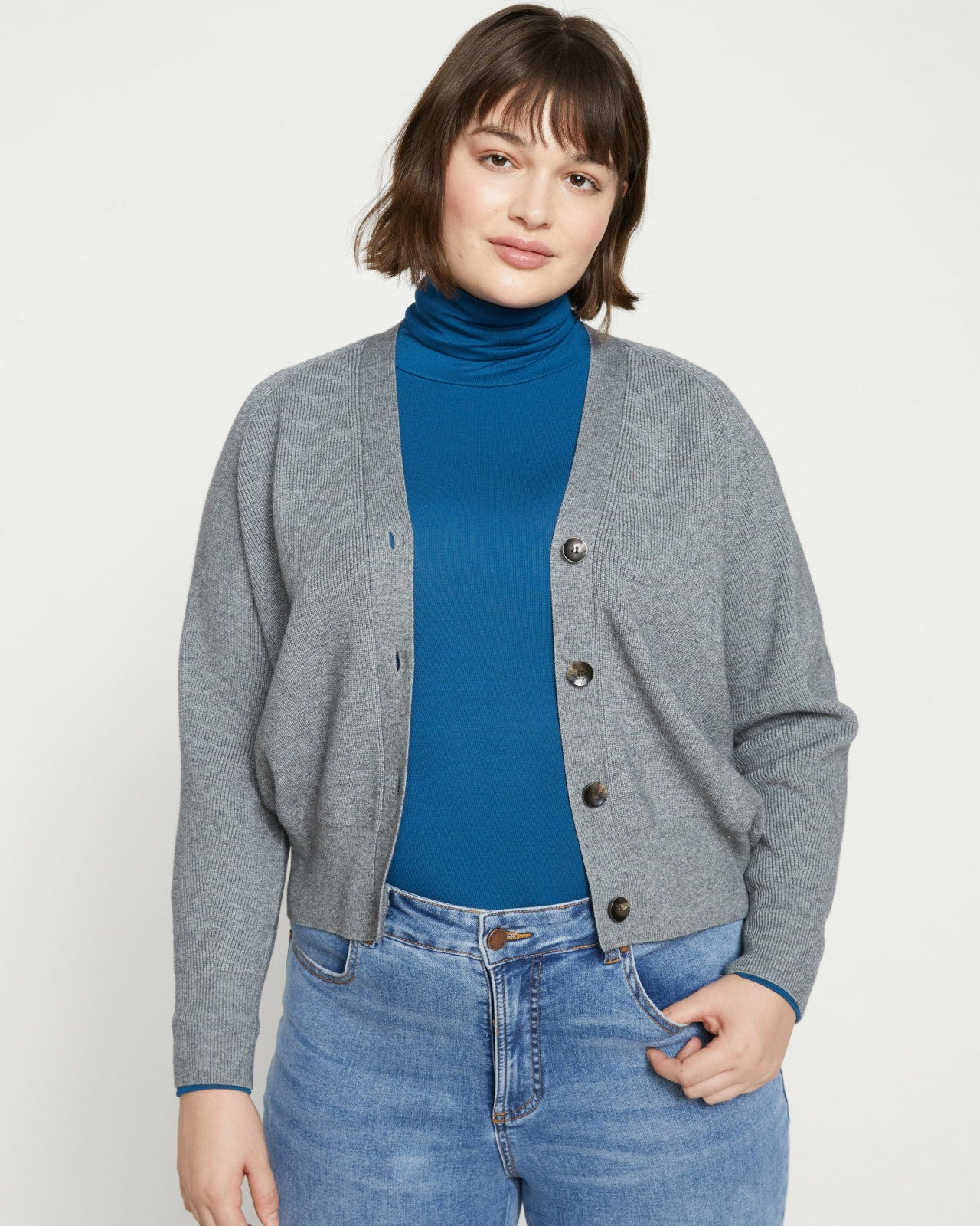 Universal Standard Better-Than-Wool Cardigan - Heather Grey