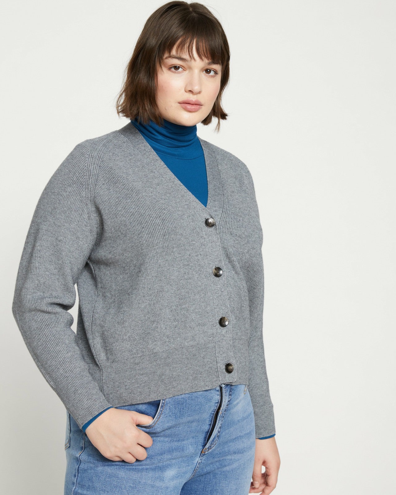 Universal Standard Better-Than-Wool Cardigan - Heather Grey