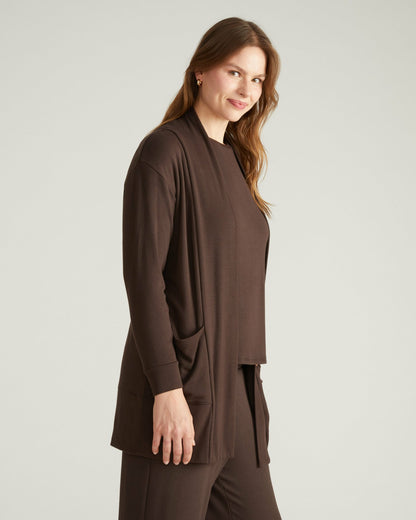 Universal Standard TravelKnit Minimalist Cardigan - Espresso