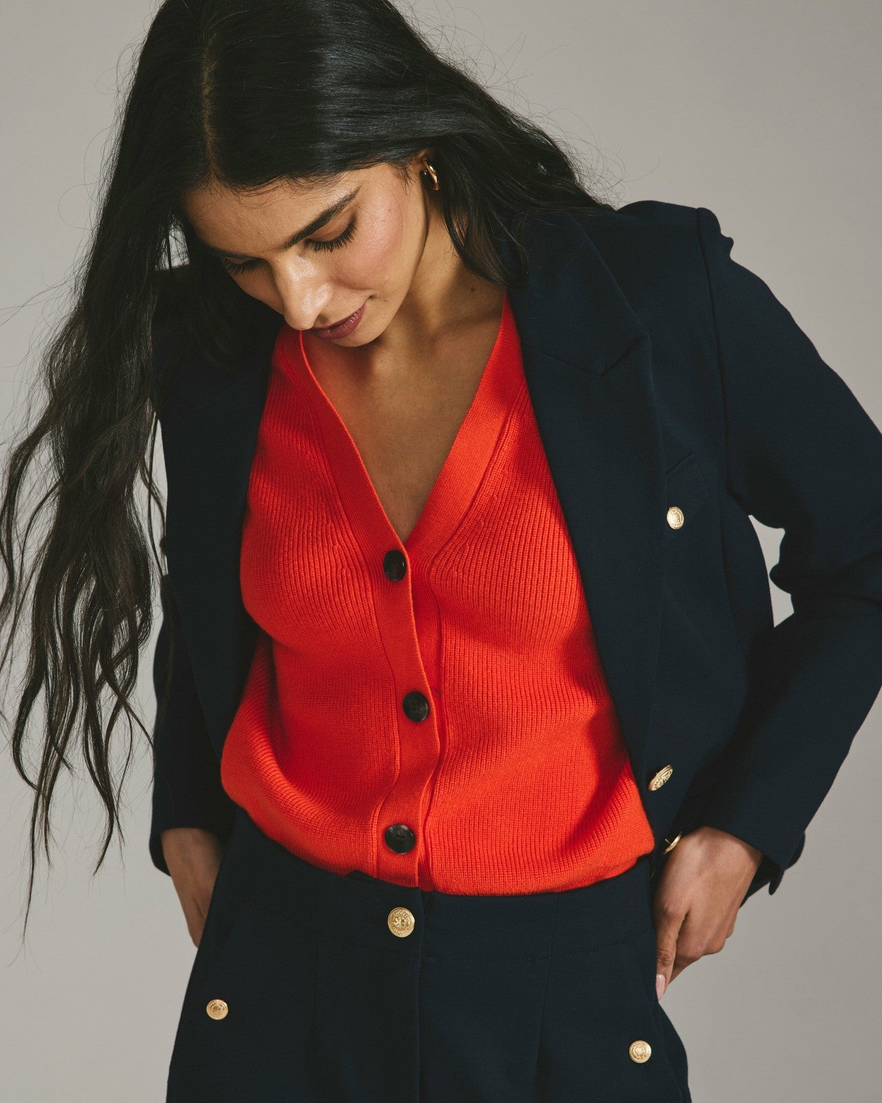 Universal Standard Better-Than-Wool Cardigan - Orange Flame