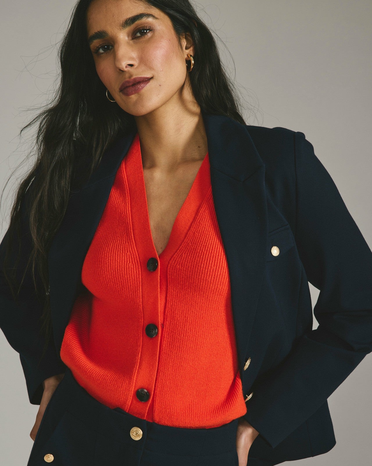 Universal Standard Better-Than-Wool Cardigan - Orange Flame