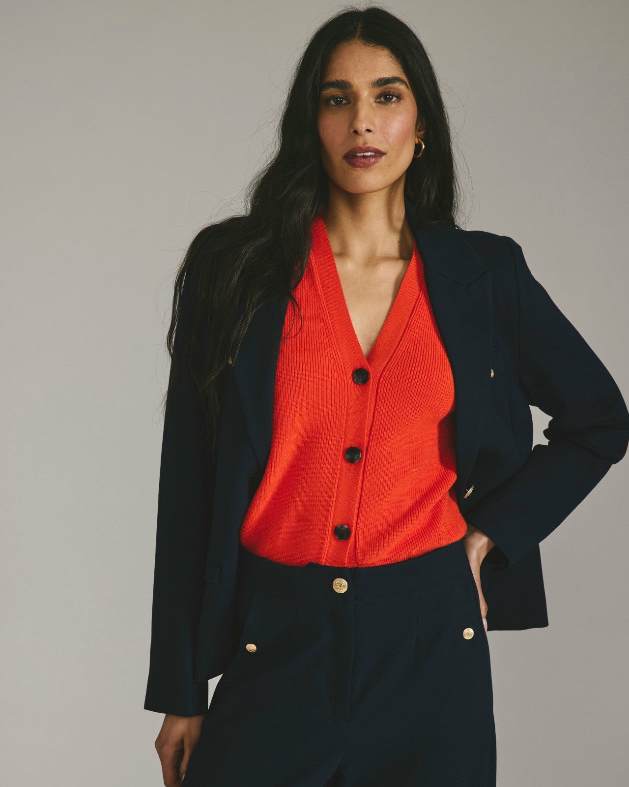 Universal Standard Better-Than-Wool Cardigan - Orange Flame