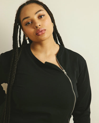 Universal Standard Meridien Zip Sweatshirt - Black