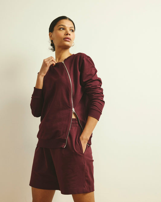 Universal Standard Meridien Zip Sweatshirt - Black Cherry