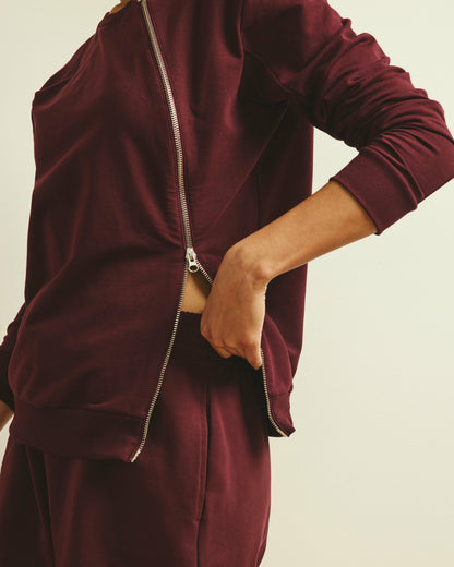 Universal Standard Meridien Zip Sweatshirt - Black Cherry