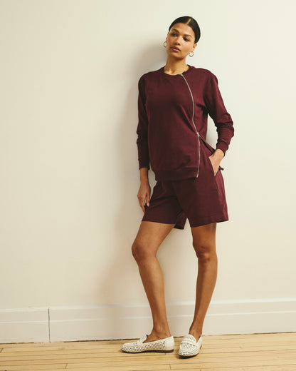 Universal Standard Meridien Zip Sweatshirt - Black Cherry