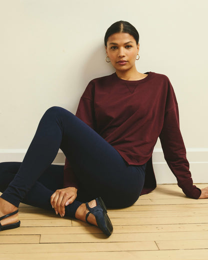 Universal Standard Fiona Side Slit Sweatshirt - Black Cherry