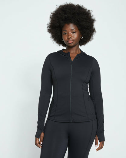 Universal Standard Next-to-Naked Hooded Zip Jacket - Black