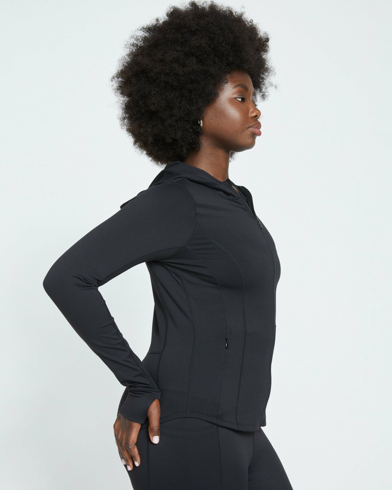 Universal Standard Next-to-Naked Hooded Zip Jacket - Black
