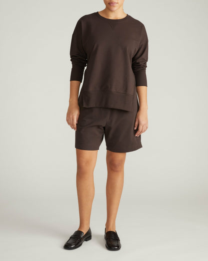 Universal Standard Fiona Side Slit Sweatshirt - Deep Brown