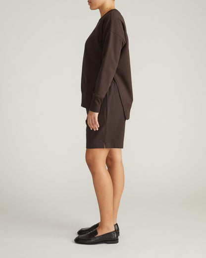 Universal Standard Fiona Side Slit Sweatshirt - Deep Brown