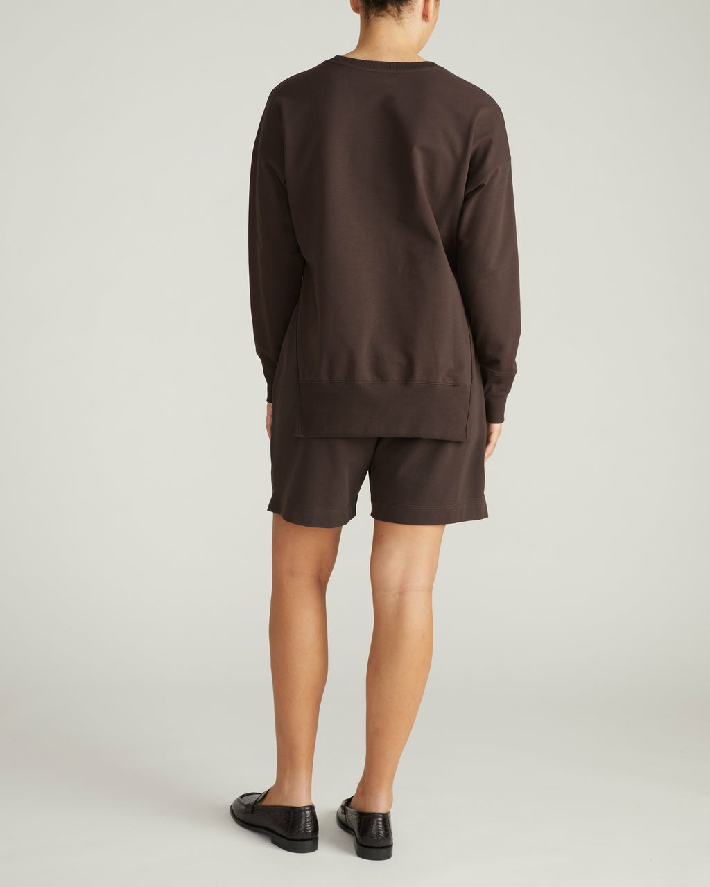 Universal Standard Fiona Side Slit Sweatshirt - Deep Brown