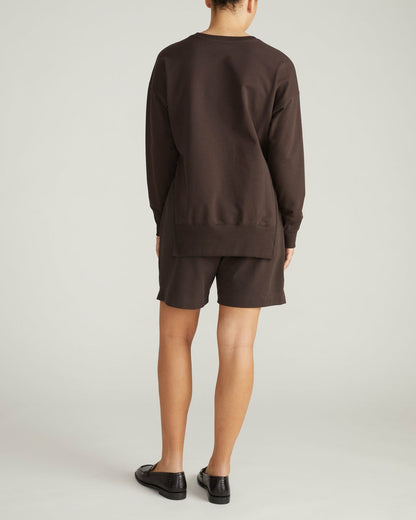 Universal Standard Fiona Side Slit Sweatshirt - Deep Brown