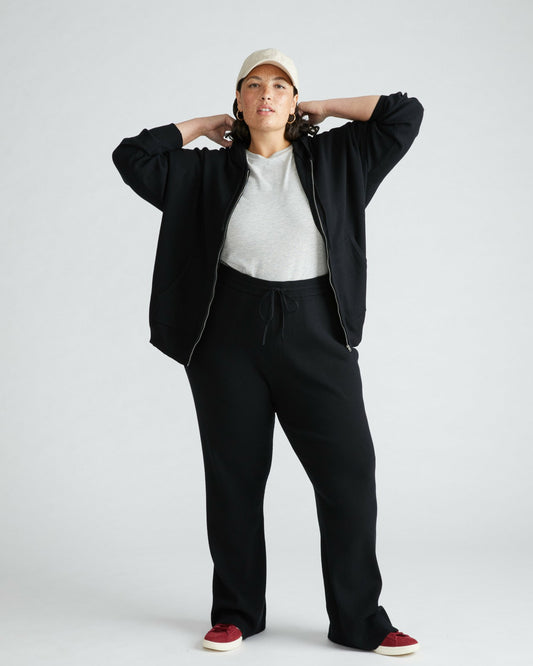Universal Standard Knitted Mila Zip Hoodie - Black
