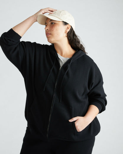 Universal Standard Knitted Mila Zip Hoodie - Black