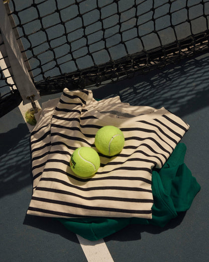 Universal Standard Lauren Classic Sweatshirt - Ecru/Black Stripe