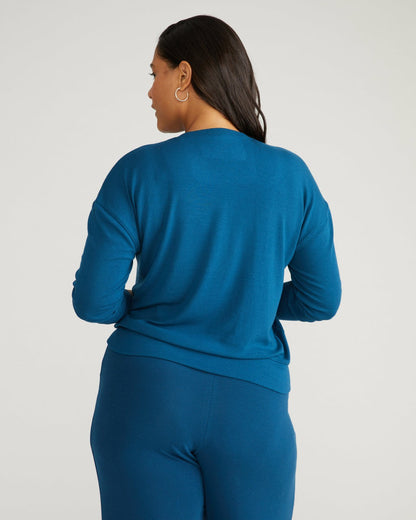 Universal Standard TravelKnit Sweatshirt - Blue Teal