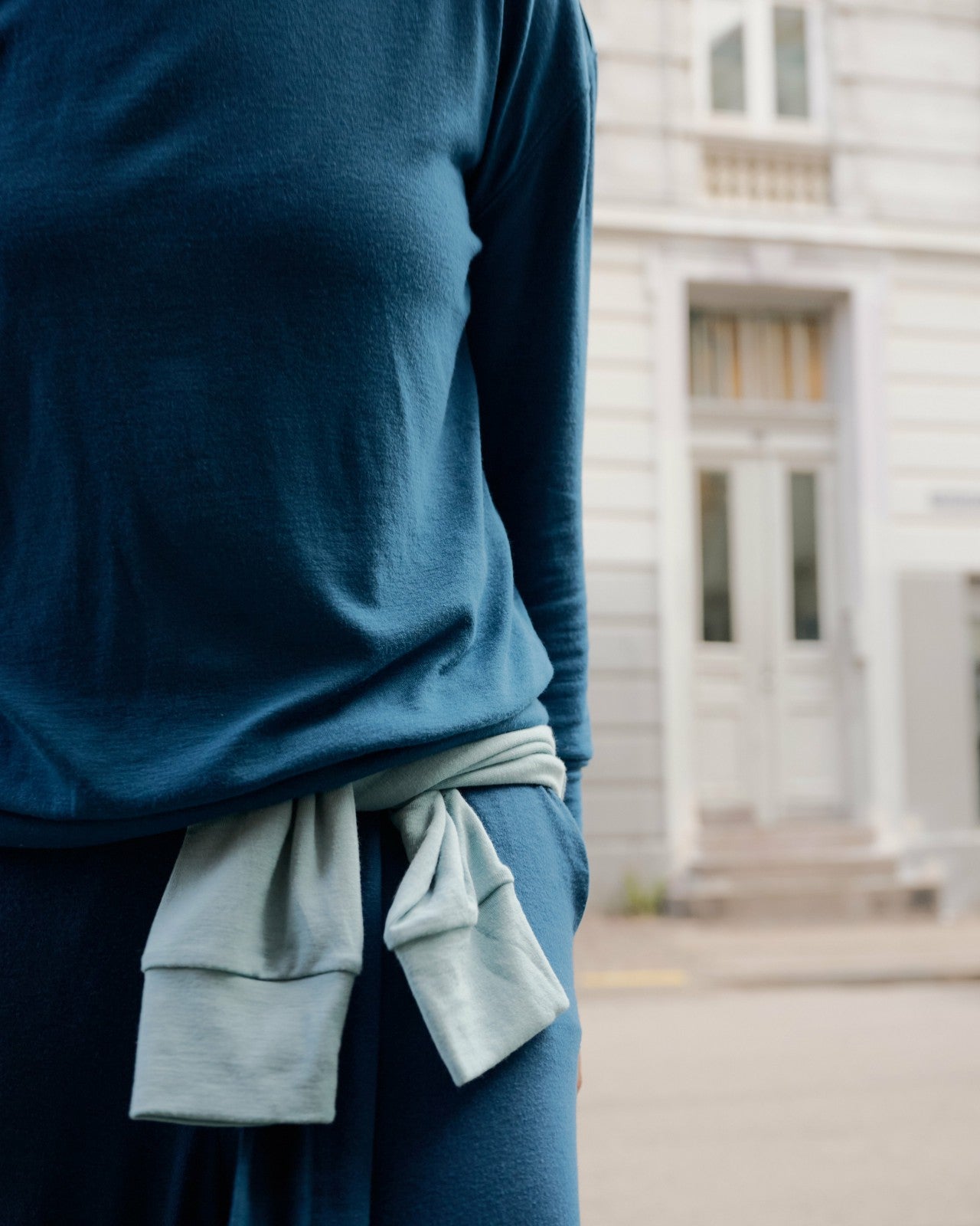 Universal Standard TravelKnit Sweatshirt - Blue Teal