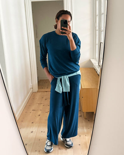 Universal Standard TravelKnit Sweatshirt - Blue Teal