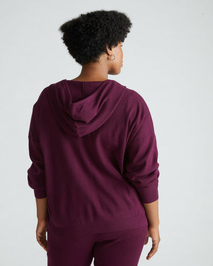 Universal Standard Knitted Mila Zip Hoodie - Acai