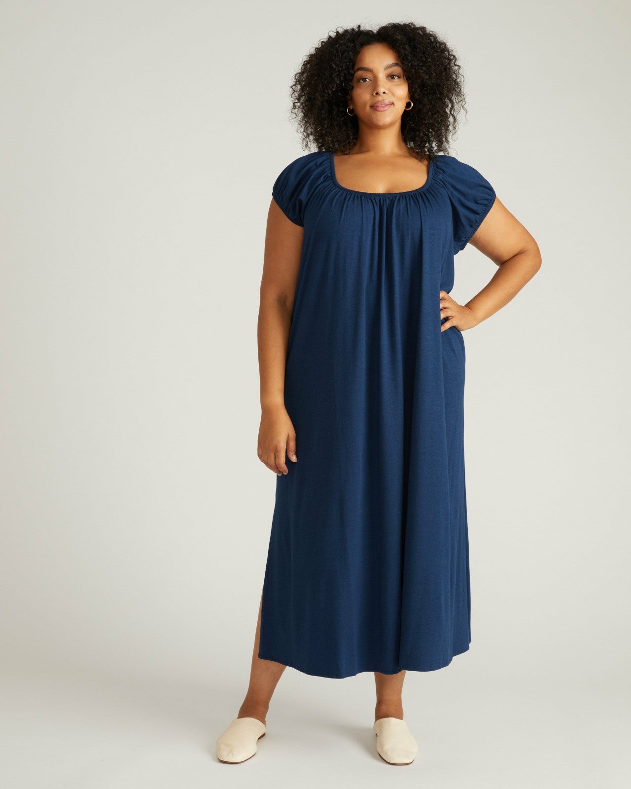 Universal Standard Lilian Long Sleep Dress - Pageant Blue