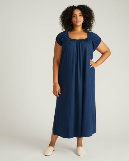 Universal Standard Lilian Long Sleep Dress - Pageant Blue