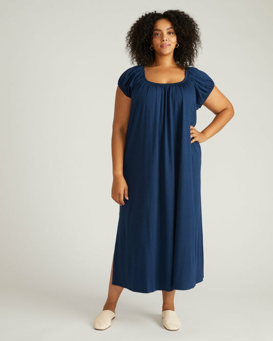 Universal Standard Lilian Long Sleep Dress - Pageant Blue