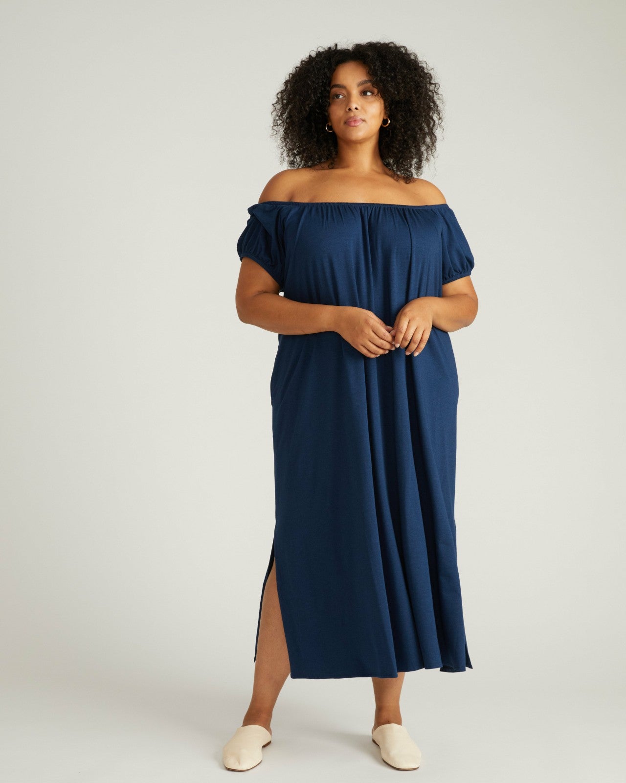 Universal Standard Lilian Long Sleep Dress - Pageant Blue