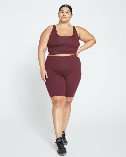 Universal Standard Roya Bike Shorts - Black Cherry