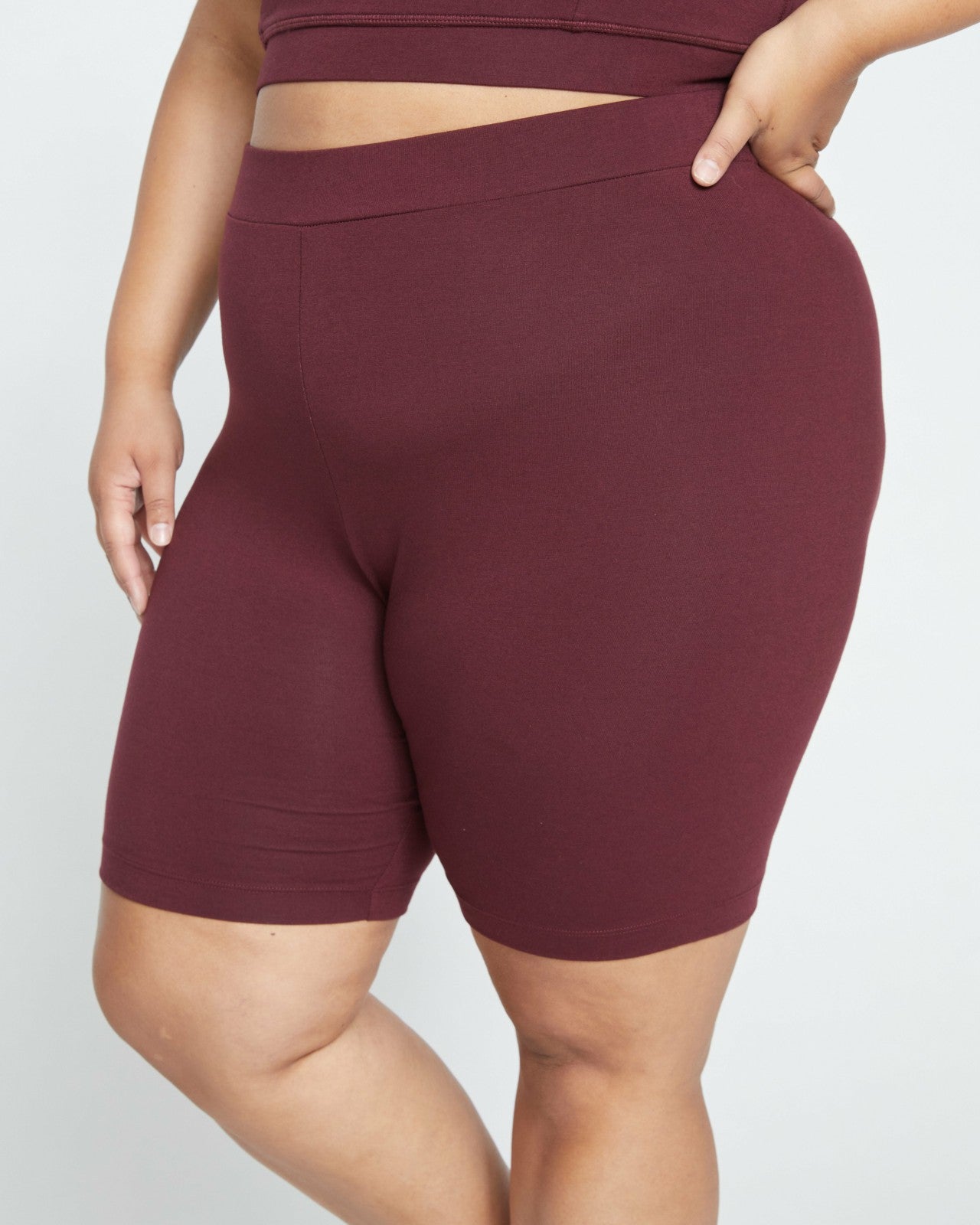 Universal Standard Roya Bike Shorts - Black Cherry