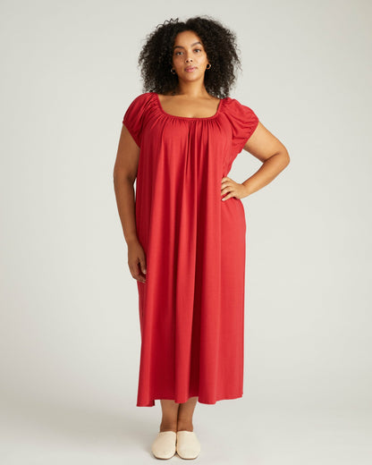 Universal Standard Lilian Long Sleep Dress - Raspberry