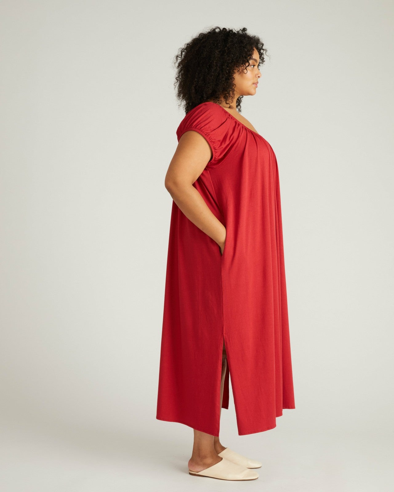 Universal Standard Lilian Long Sleep Dress - Raspberry