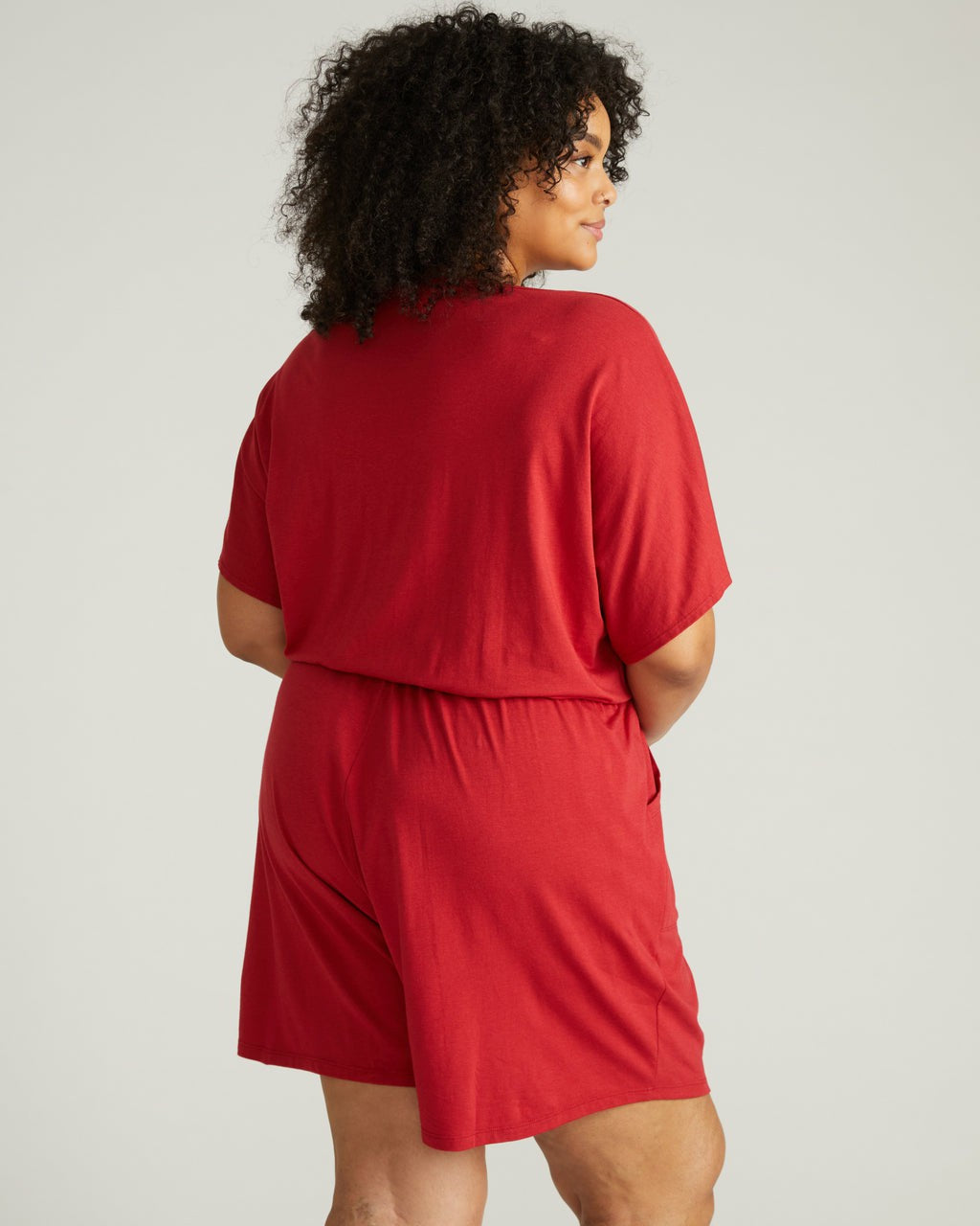 Universal Standard Nora Cross Front Romper - Raspberry