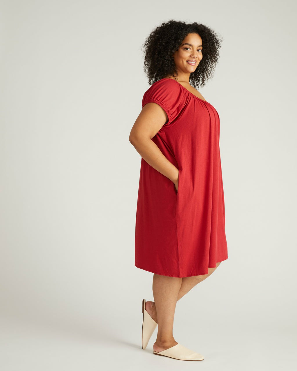 Universal Standard Lilian Short Sleep Dress - Raspberry