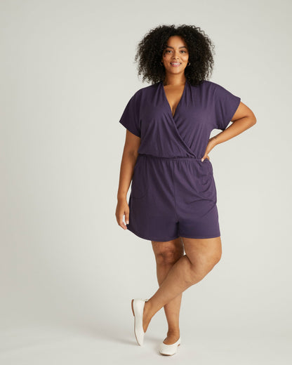Universal Standard Nora Cross Front Romper - Anthracite