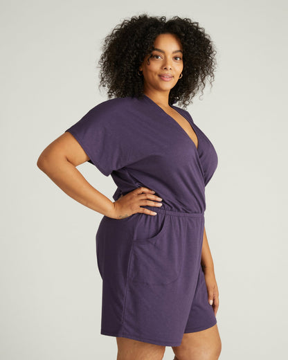 Universal Standard Nora Cross Front Romper - Anthracite